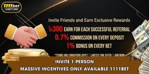 Invite 1 person - Massive Incentives Only Available 1111Bet