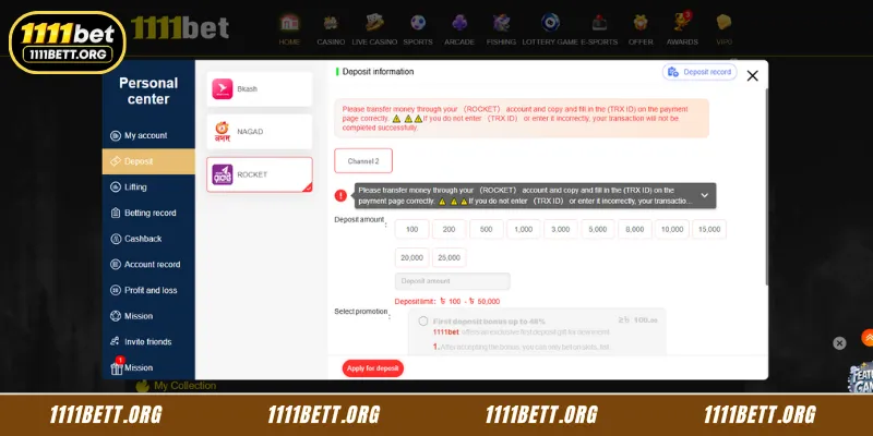 Key Reminders for First-Time 1111Bet Deposit Transactions