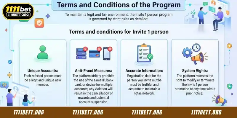 Terms and conditions for Invite 1 person